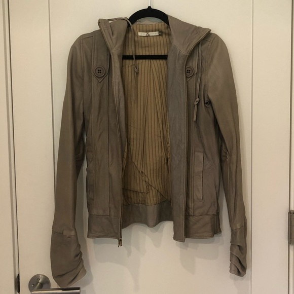 Mike & Chris Jackets & Blazers - Mike & Chris Hooded Leather Jacket